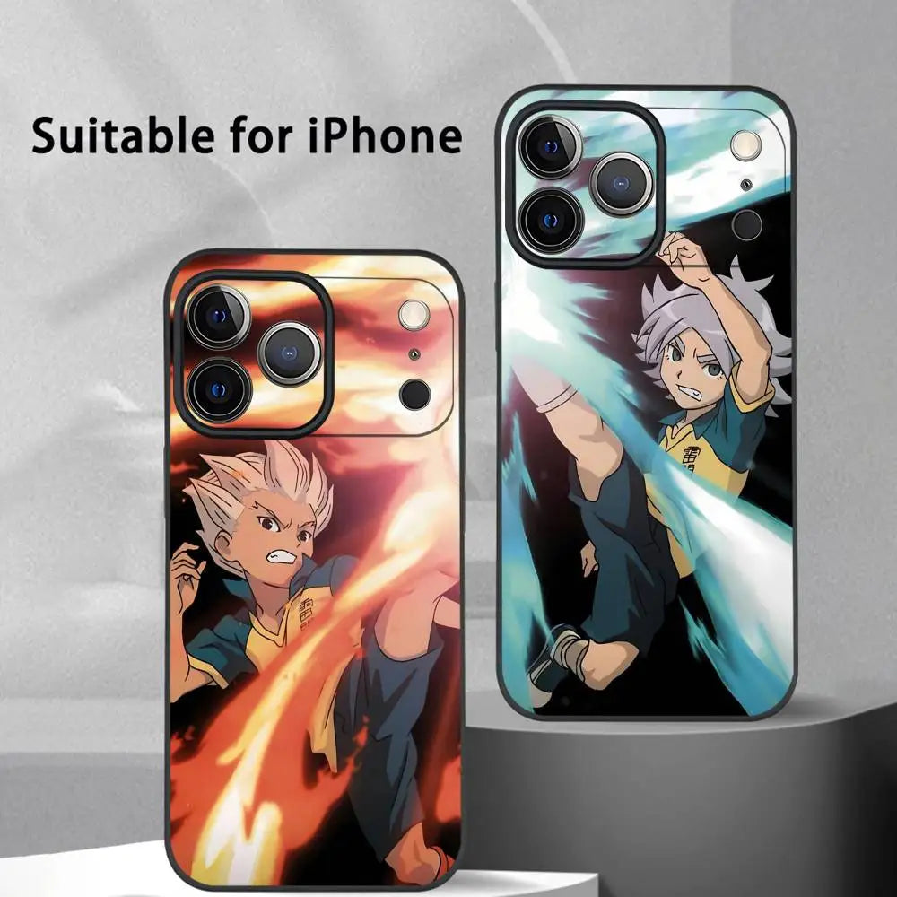 I-Inazuma ElevenS Anime Phone Case For IPhone 17 16 15 14 13 12 11 Pro Max Plus Mini Black Frosted Soft Shell Funda