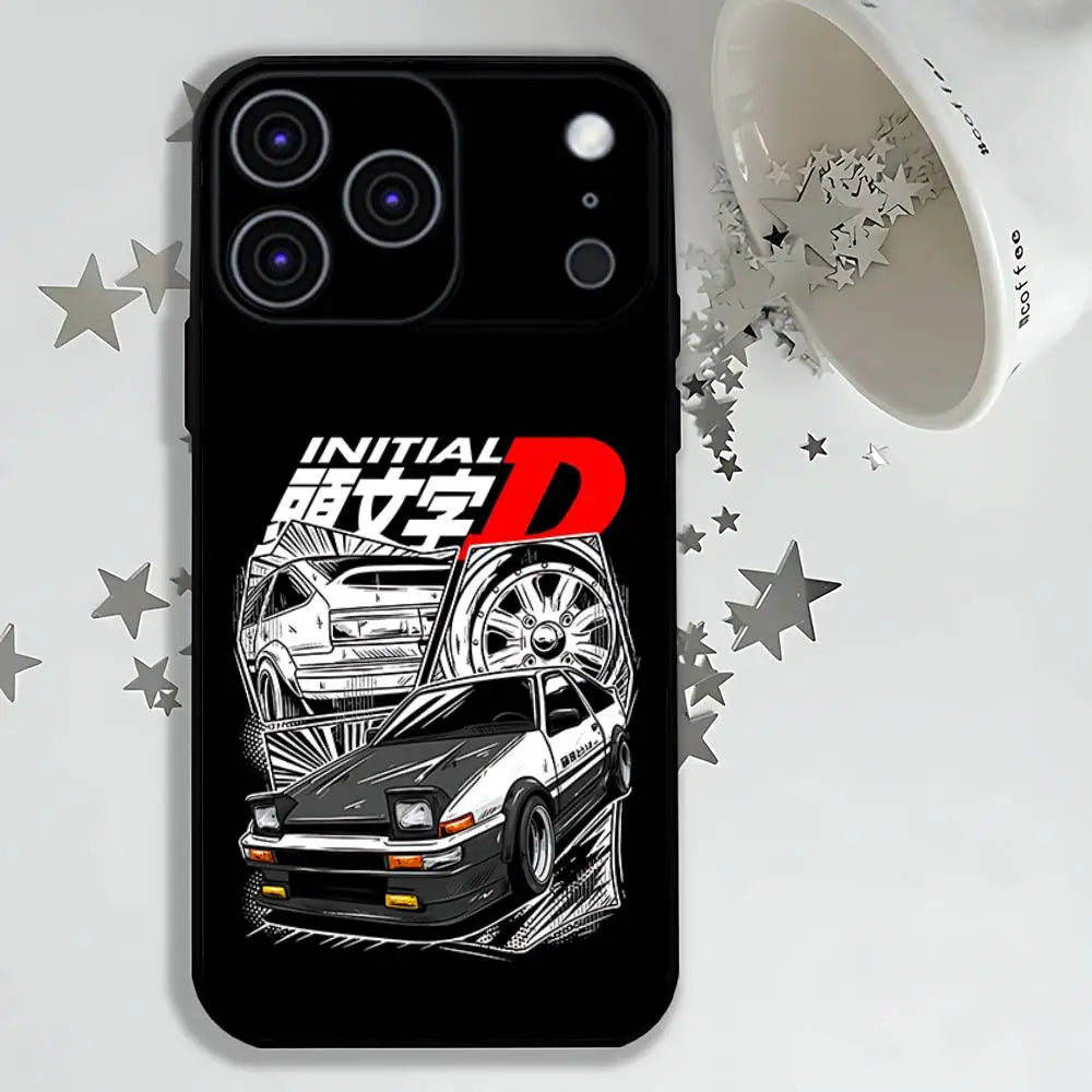 Anime I-Initial D AE86 Phone Case For iPhone 17,16,15,14,13,12,11,Pro,Max,Plus,E,Air,Mini Protective Black Cover