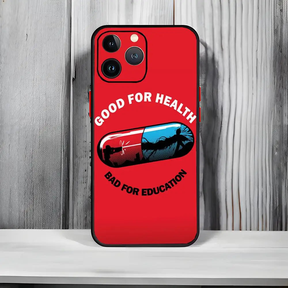Akira Red Anime Film Phone Case – Matte Black iPhone 13–16 Pro Max