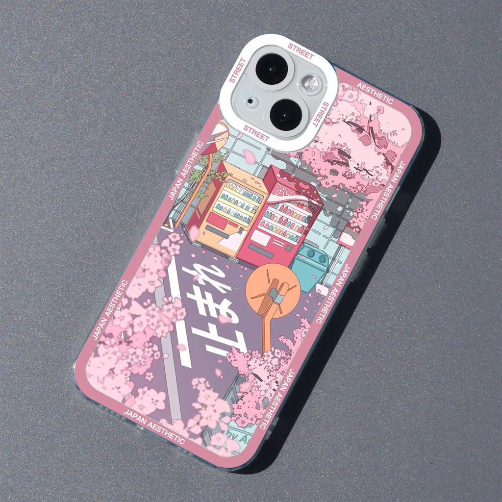 Japan Anime Scenery Aesthetic Tram Moun Fuji Phone Case For iPhone 16 13 15 11 12 14 Pro Max Mini Landscape Clear Cover Shells