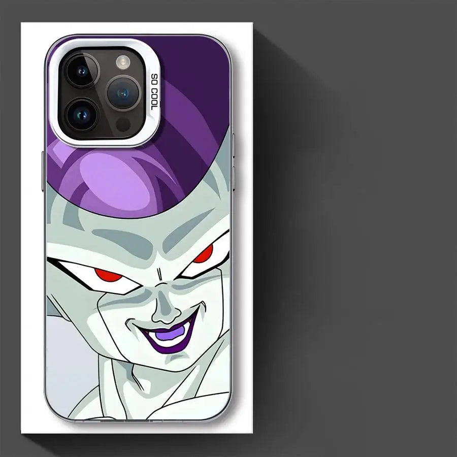 Villains Cell and Frieza iPhone Soft Cover Case featuring Frieza's detailed artwork for anime fans.