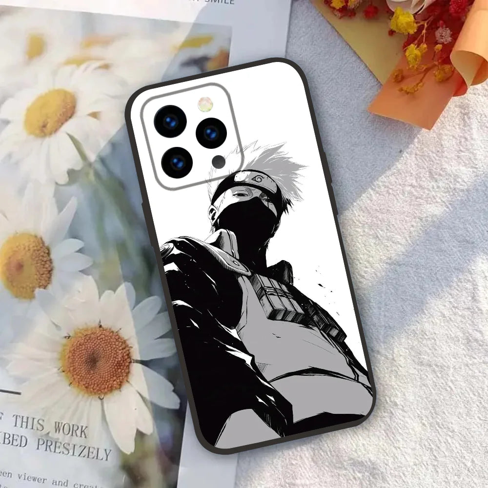 1PC Anime K-Kakashi Phone Case Silicone Soft For iPhone 16 15 14 13 12 11 X XR Plus Pro Max Plus