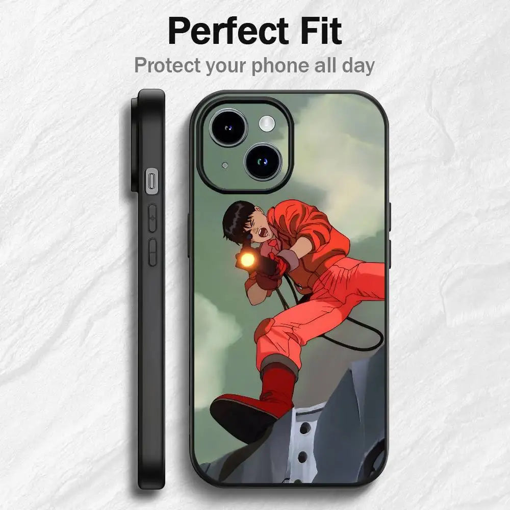 Anime A-Akira Phone Case For IPhone12 13 14 15 16 17Pro Max Plus Classic Black Soft Shell