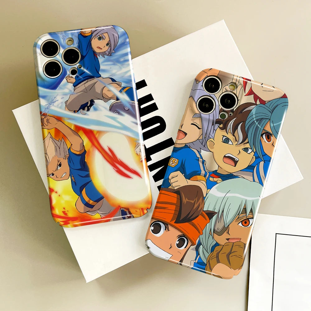 Phone Case For IPhone 16 15 14 13 12 11 Plus Pro Max Mini Glossy HD Hard Cover Film Shell Inazuma Eleven