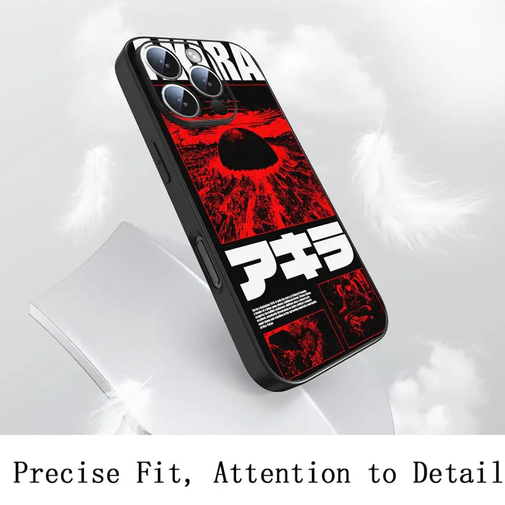 Akira Classic Japanese anime movie Phone Case For iPhone 16 16e 15 14 13 12 11 Plus Mini Pro Max Soft black Shockproof Cover