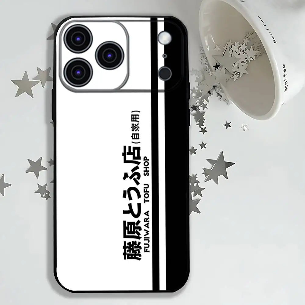 Anime I-Initial D AE86 Phone Case For iPhone 17,16,15,14,13,12,11,Pro,Max,Plus,E,Air,Mini Protective Black Cover