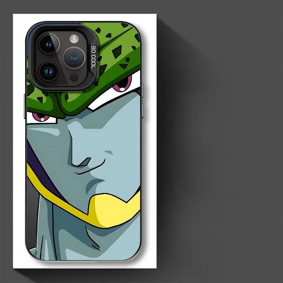 Villains Cell and Frieza iPhone Soft Cover Case showcasing detailed artwork of Cell in vibrant colors.
