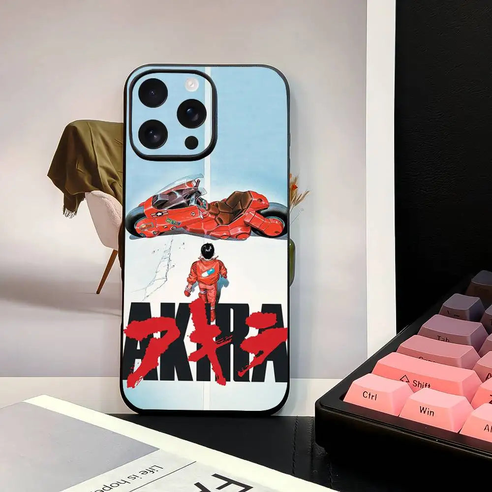 Akira Red Anime iPhone Case – Black Frosted TPU Cover