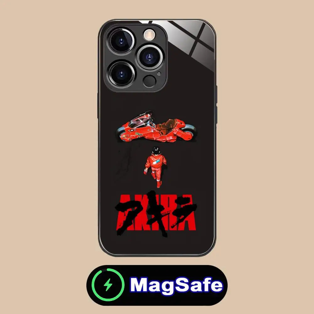 Fashion Akira Mobile Phone Case for iPhone 17 16 15 14 13 12 11 Air Pro Max Plus Mini MagSafe Glass Colorful Cover Luxury Pretty