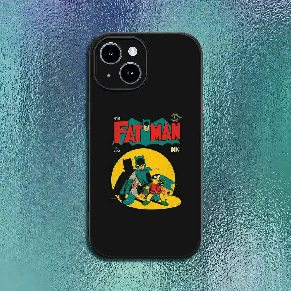 Funny Anime T-The S-Simpsons-s Phone Case For IPhone 17 12 13 14 15 16Pro Max  Plus Classic black soft shell