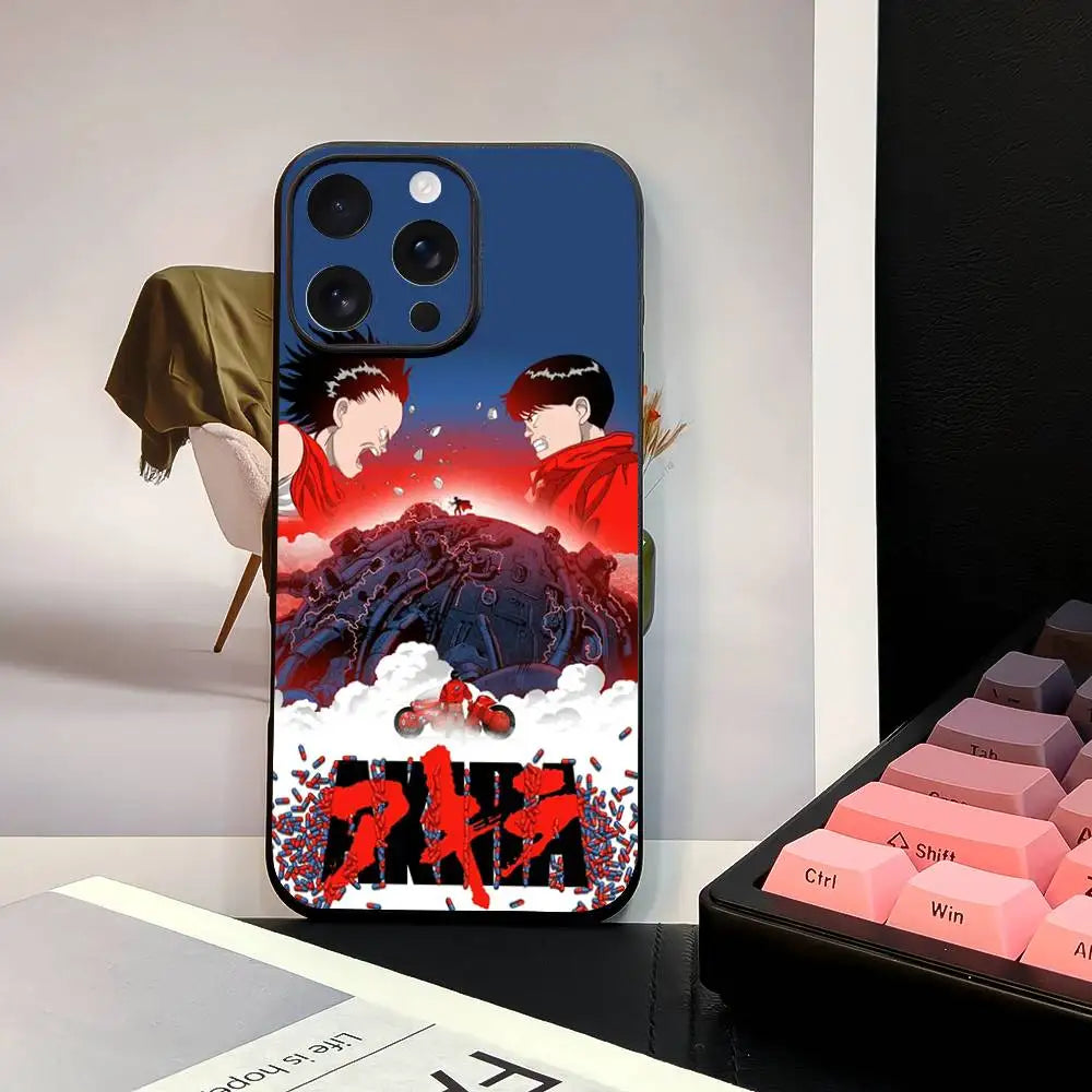 Akira Red Anime iPhone Case – Black Frosted TPU Cover