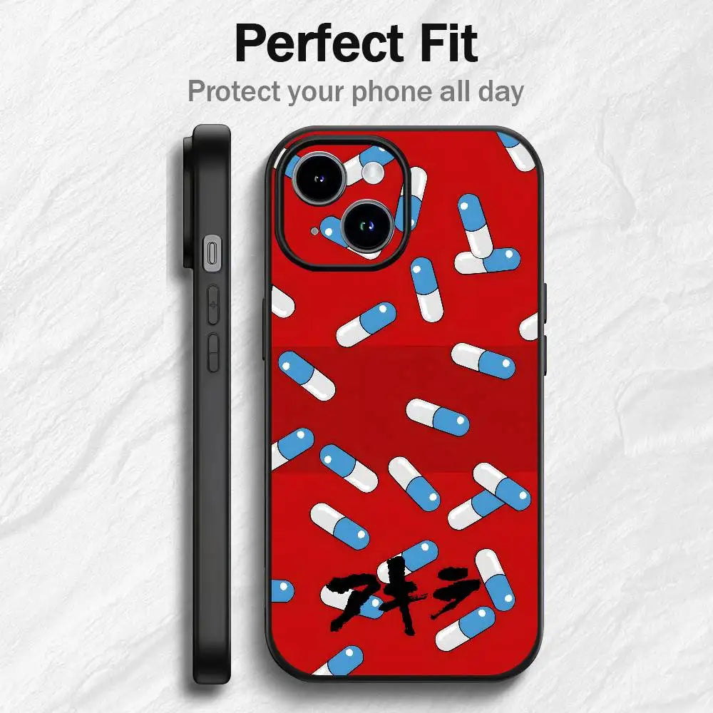 Anime A-Akira Phone Case For IPhone12 13 14 15 16 17Pro Max Plus Classic Black Soft Shell