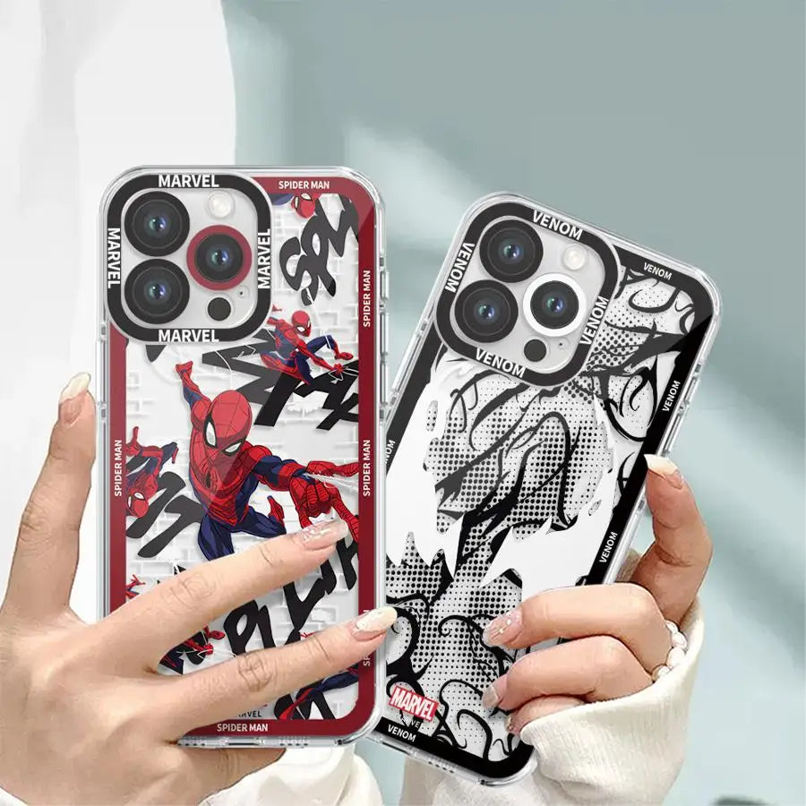 Phone Case for Apple iPhone 17 Air 16e 13 12 11 Pro Max 15 14 16 Plus XR 7 8 SE XS Soft Cover Marvel Spider Man Logo