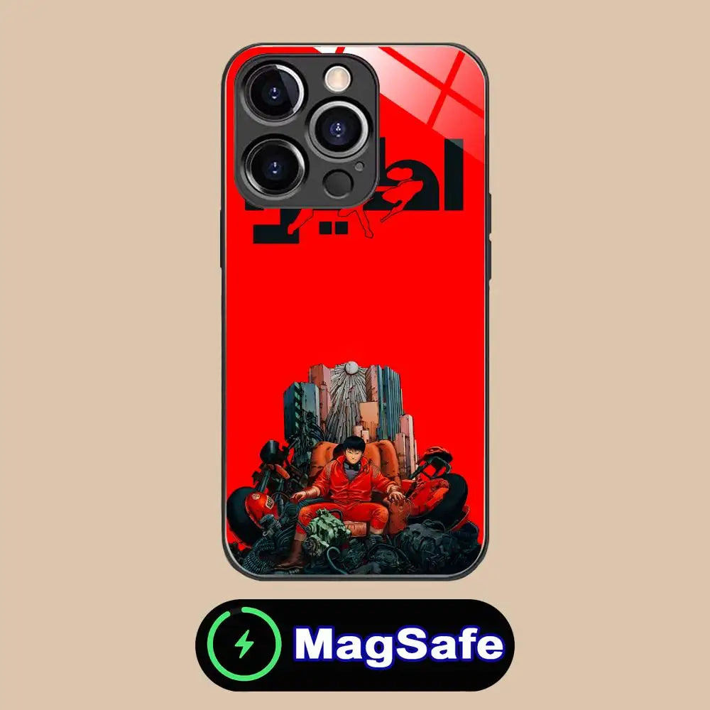 Fashion Akira Mobile Phone Case for iPhone 17 16 15 14 13 12 11 Air Pro Max Plus Mini MagSafe Glass Colorful Cover Luxury Pretty