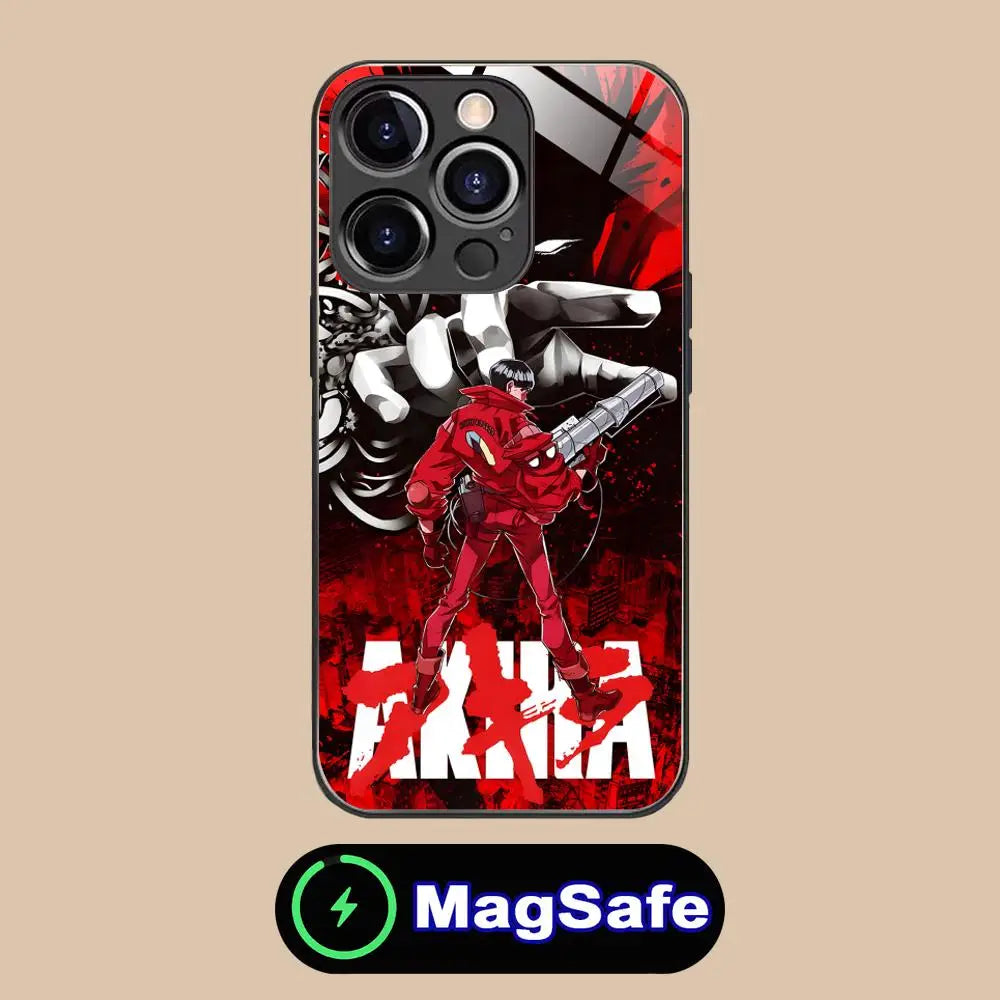 Fashion Akira Mobile Phone Case for iPhone 17 16 15 14 13 12 11 Air Pro Max Plus Mini MagSafe Glass Colorful Cover Luxury Pretty