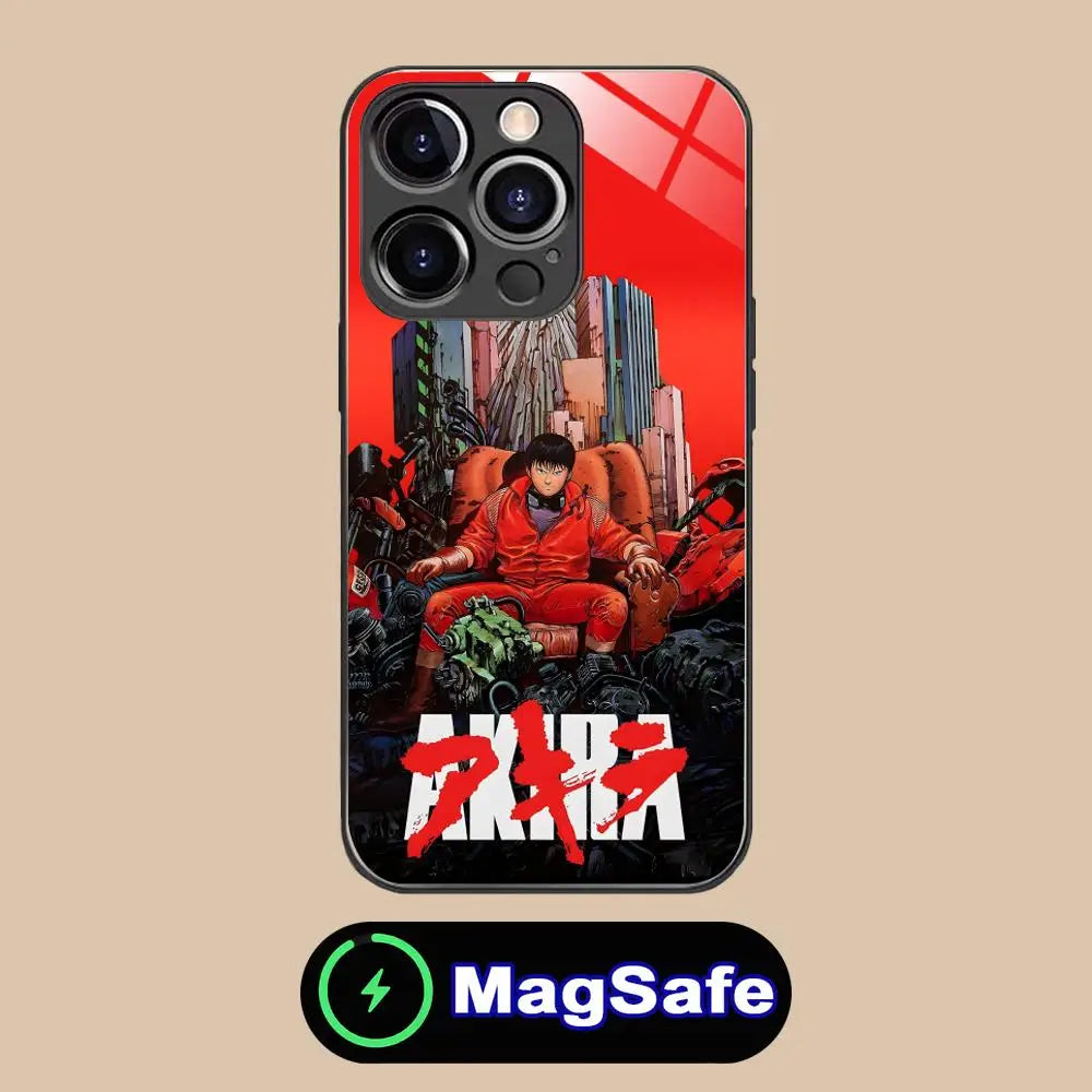 Fashion Akira Mobile Phone Case for iPhone 17 16 15 14 13 12 11 Air Pro Max Plus Mini MagSafe Glass Colorful Cover Luxury Pretty