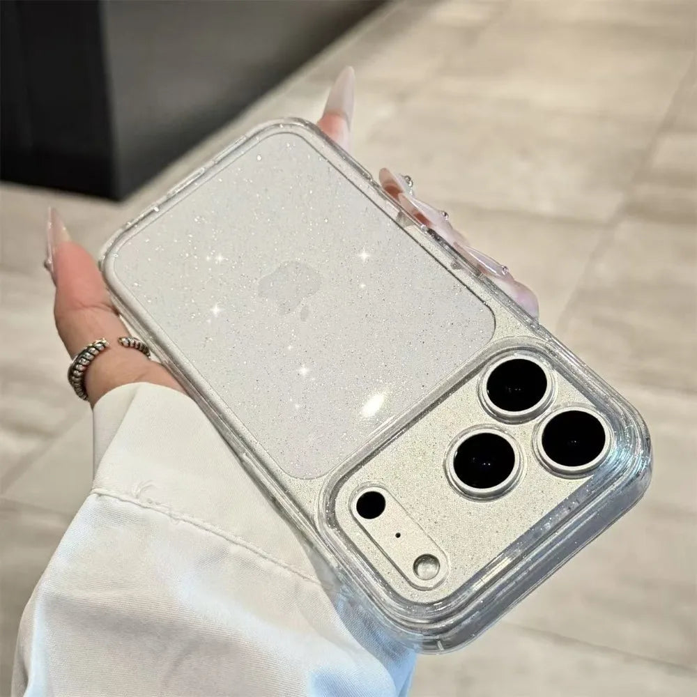 Luxury Bling Glitter Silicone Clear Phone Case For iPhone 17 Air 16 15 14 Plus 13 12 17 Pro Max 17Pro Transparent Soft TPU Cover