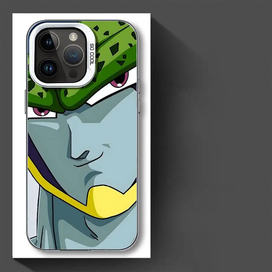 Villains Cell and Frieza iPhone Soft Cover Case featuring detailed artwork of Cell.