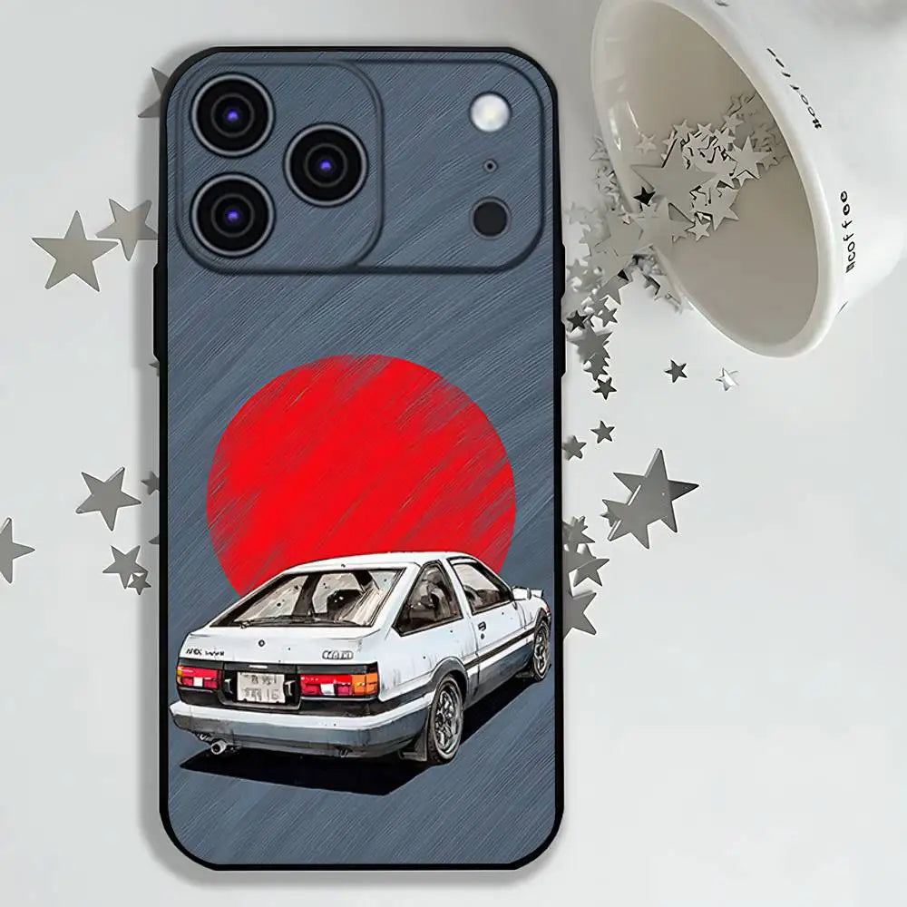 Anime I-Initial D AE86 Phone Case For iPhone 17,16,15,14,13,12,11,Pro,Max,Plus,E,Air,Mini Protective Black Cover