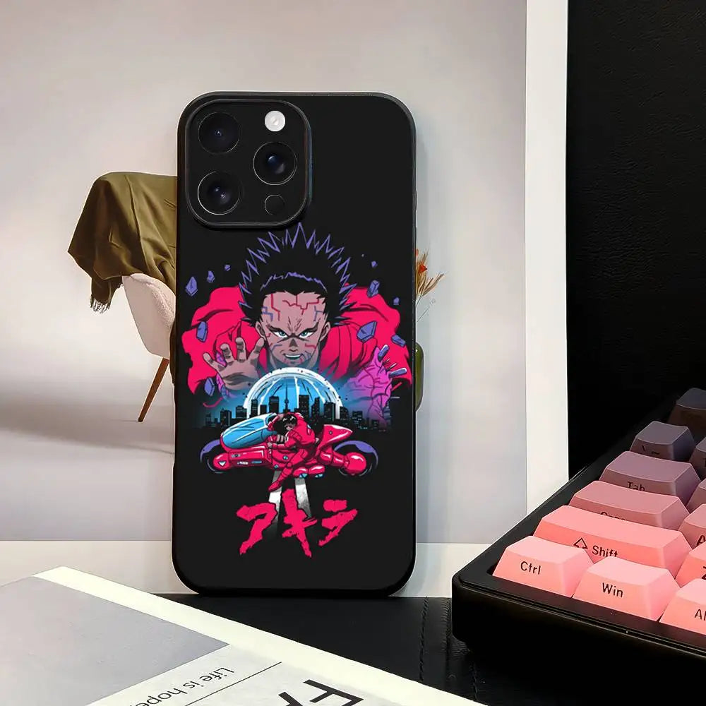 Akira Red Anime iPhone Case – Black Frosted TPU Cover