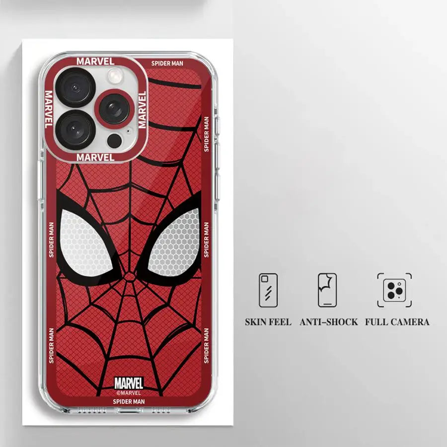 Phone Case for Apple iPhone 17 Air 16e 13 12 11 Pro Max 15 14 16 Plus XR 7 8 SE XS Soft Cover Marvel Spider Man Logo