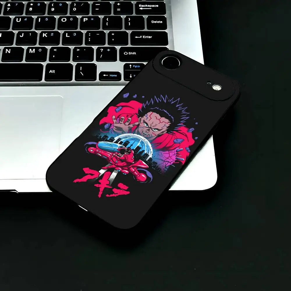 Akira Red Anime iPhone Case – Black Frosted TPU Cover