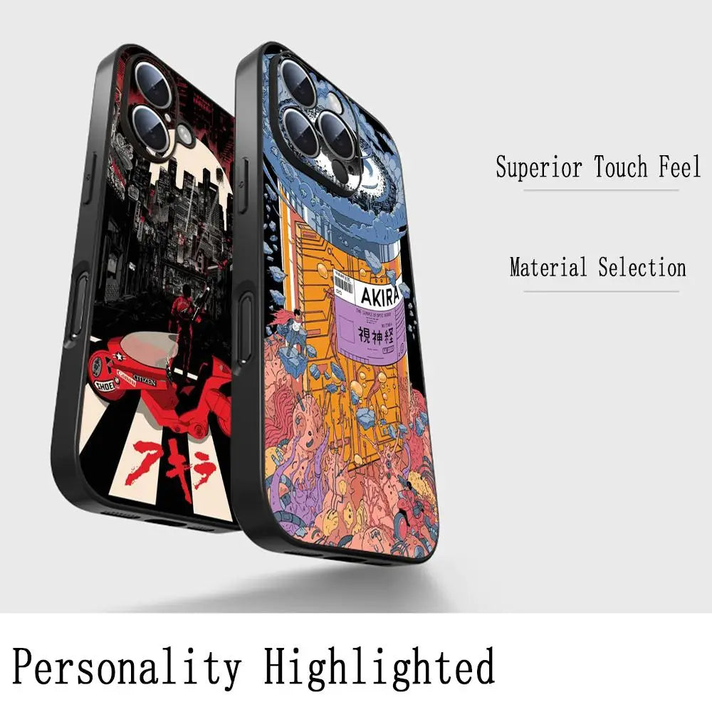 Akira Classic Japanese anime movie Phone Case For iPhone 16 16e 15 14 13 12 11 Plus Mini Pro Max Soft black Shockproof Cover