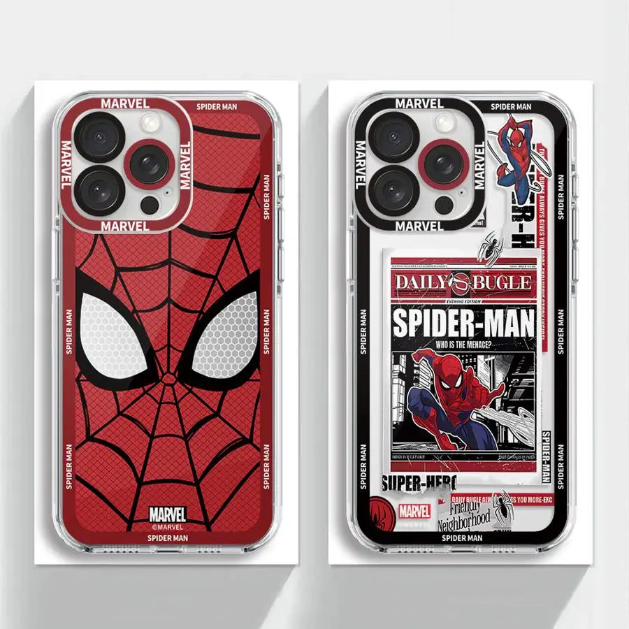 Phone Case for Apple iPhone 17 Air 16e 13 12 11 Pro Max 15 14 16 Plus XR 7 8 SE XS Soft Cover Marvel Spider Man Logo