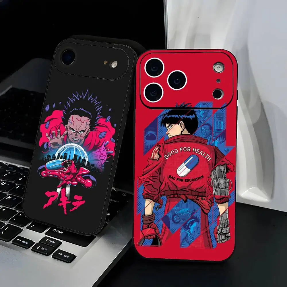 Akira Red Anime iPhone Case – Black Frosted TPU Cover