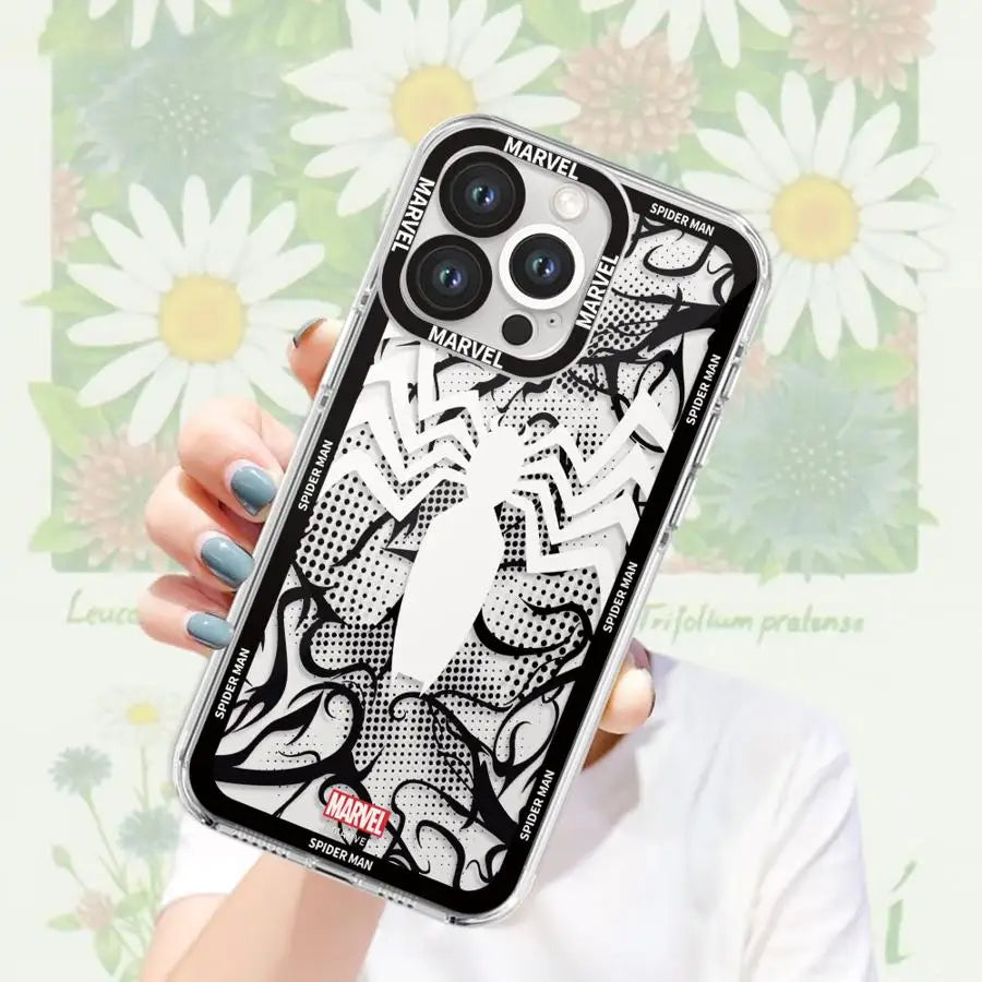 Phone Case for Apple iPhone 17 Air 16e 13 12 11 Pro Max 15 14 16 Plus XR 7 8 SE XS Soft Cover Marvel Spider Man Logo