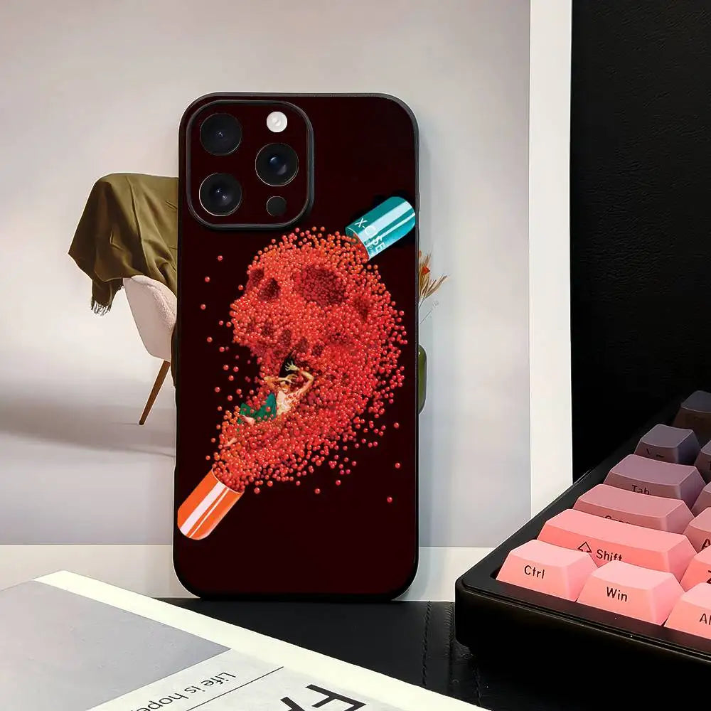 Akira Red Anime iPhone Case – Black Frosted TPU Cover
