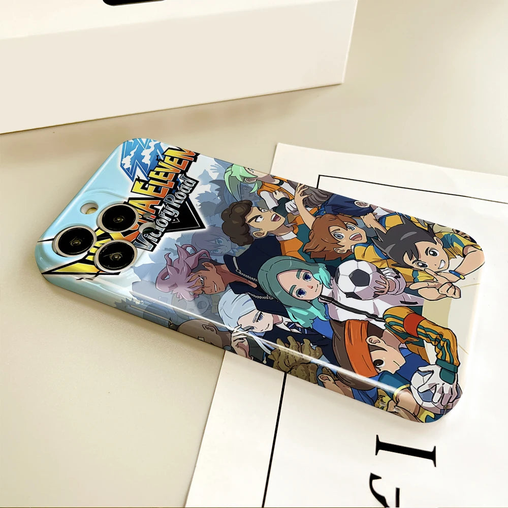 Phone Case For IPhone 16 15 14 13 12 11 Plus Pro Max Mini Glossy HD Hard Cover Film Shell Inazuma Eleven
