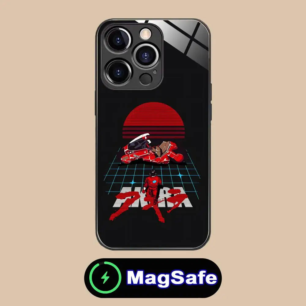 Fashion Akira Mobile Phone Case for iPhone 17 16 15 14 13 12 11 Air Pro Max Plus Mini MagSafe Glass Colorful Cover Luxury Pretty