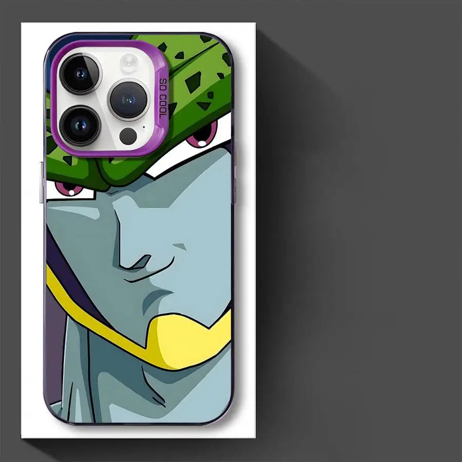Villains Cell and Frieza iPhone Soft Cover Case featuring the character Cell from Dragon Ball.