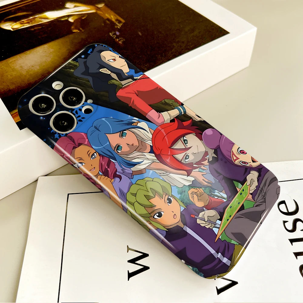 Phone Case For IPhone 16 15 14 13 12 11 Plus Pro Max Mini Glossy HD Hard Cover Film Shell Inazuma Eleven