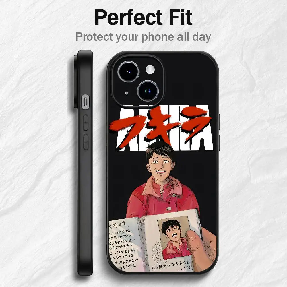 Anime A-Akira Phone Case For IPhone12 13 14 15 16 17Pro Max Plus Classic Black Soft Shell
