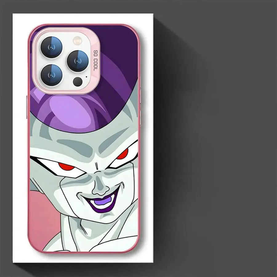 Villains Cell and Frieza iPhone Soft Cover Case featuring detailed artwork of Frieza.