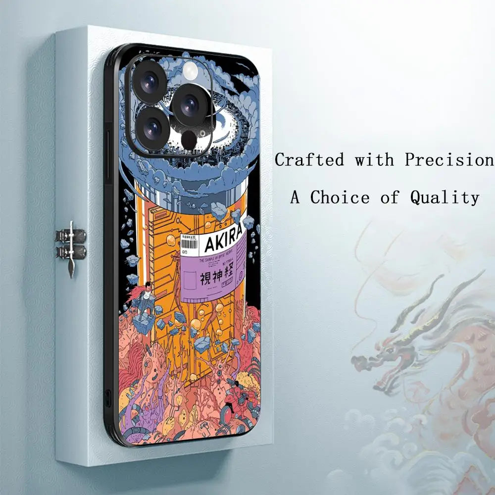 Akira Classic Japanese anime movie Phone Case For iPhone 16 16e 15 14 13 12 11 Plus Mini Pro Max Soft black Shockproof Cover